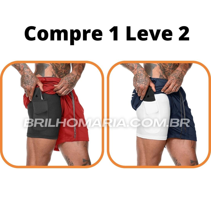 Short Profit® dupla camada COMPRE 1 LEVE 2