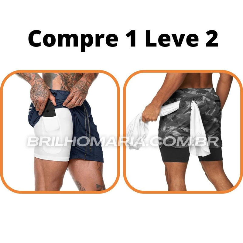 Short Profit® dupla camada COMPRE 1 LEVE 2